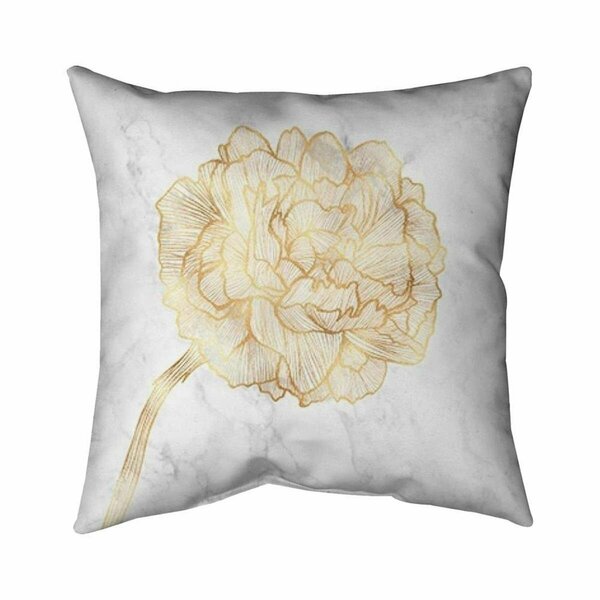 Begin Home Decor 26 x 26 in. Golden Peony-Double Sided Print Indoor Pillow 5541-2626-FL300-1